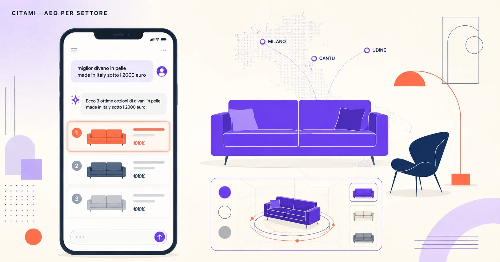 AEO per e-commerce arredamento: farsi citare da ChatGPT quando i clienti cercano divani, mobili e design made in Italy