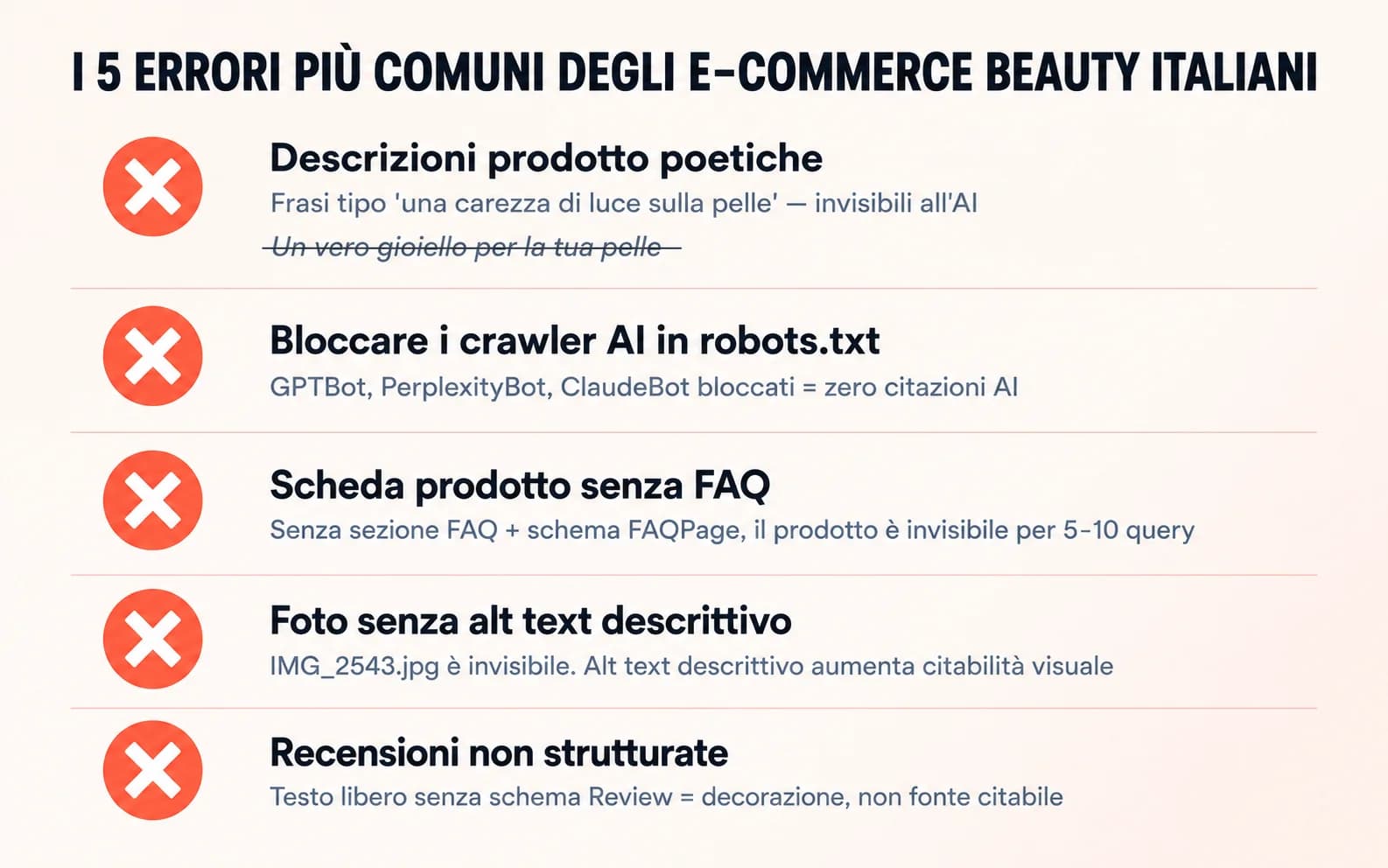 I cinque errori più comuni degli e-commerce beauty italiani nell’ottimizzazione AEO
