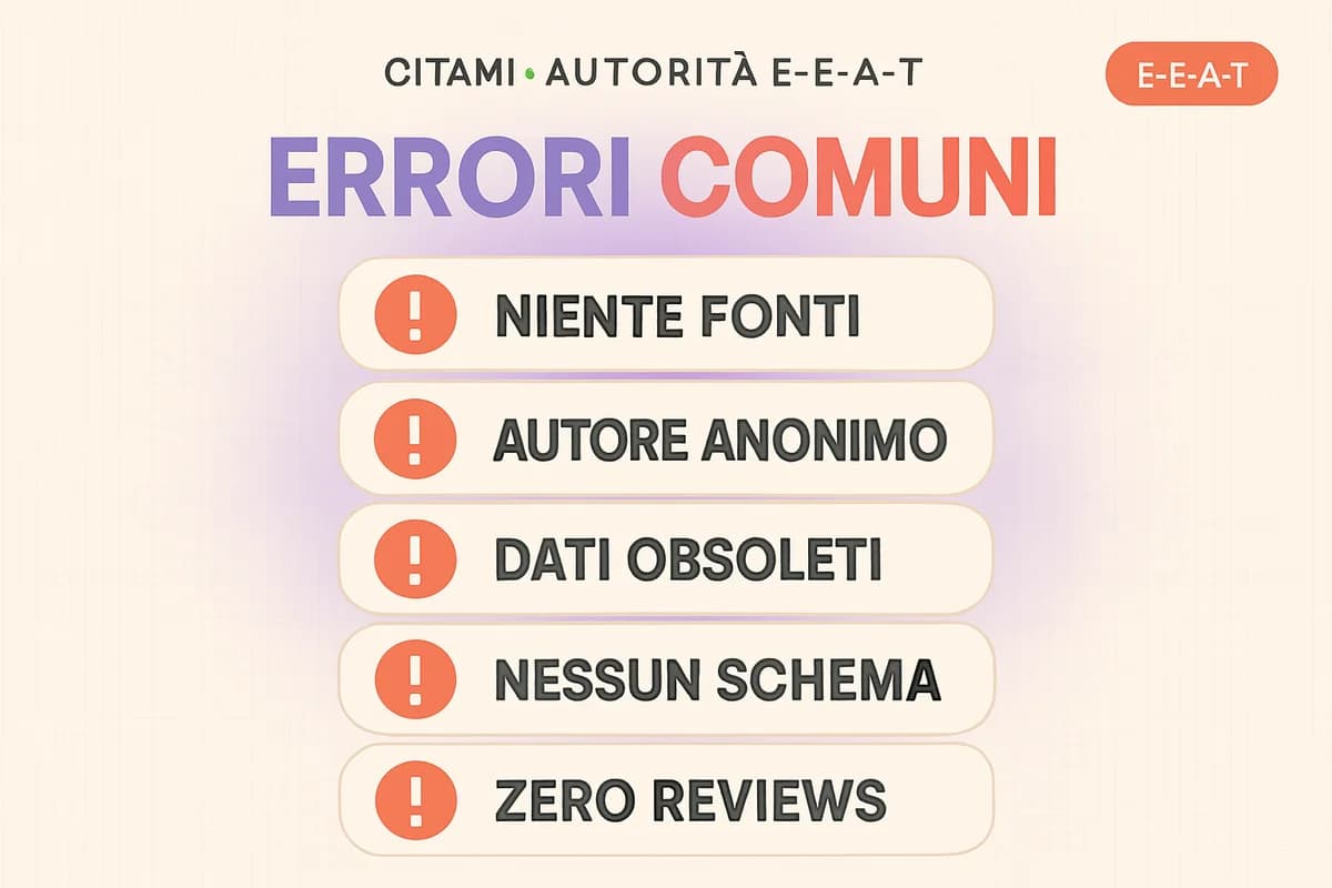 E-E-A-T e AEO: come costruire autorevolezza verificabile per gli AI engine — gli errori comuni