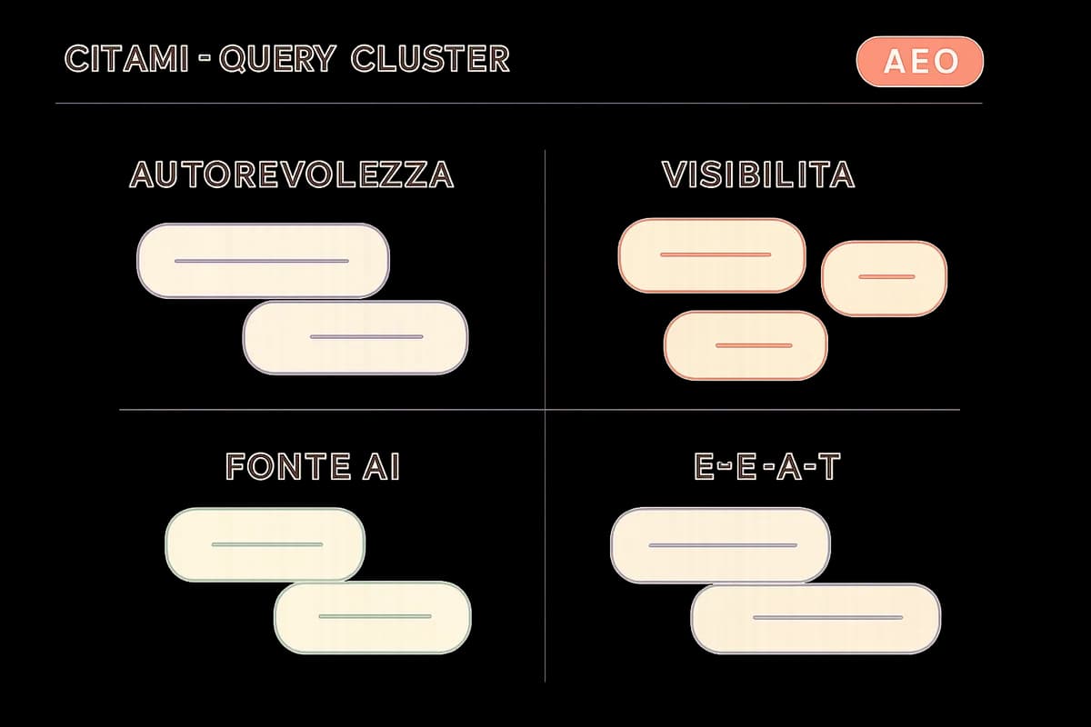 E-E-A-T e AEO: come costruire autorevolezza verificabile per gli AI engine — i cluster di query
