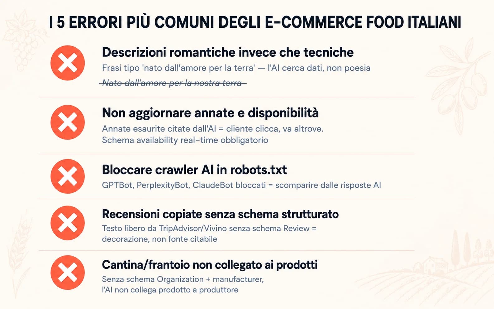 I cinque errori più comuni degli e-commerce food italiani nell’ottimizzazione AEO