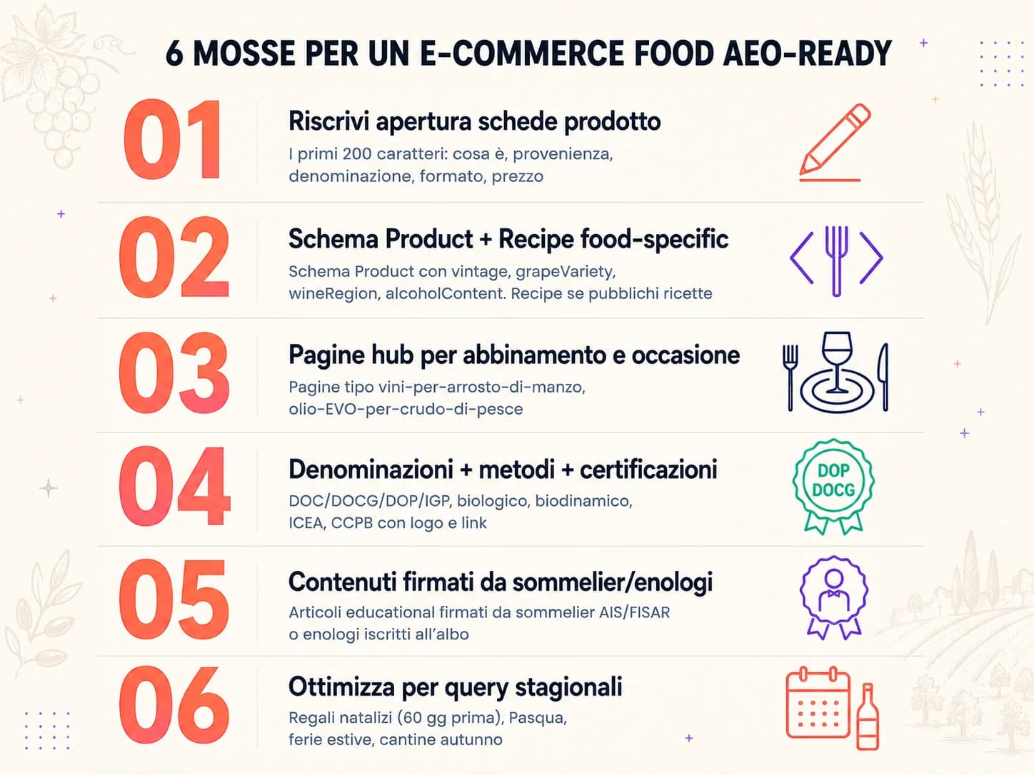 Le sei mosse operative per un e-commerce food AEO-ready
