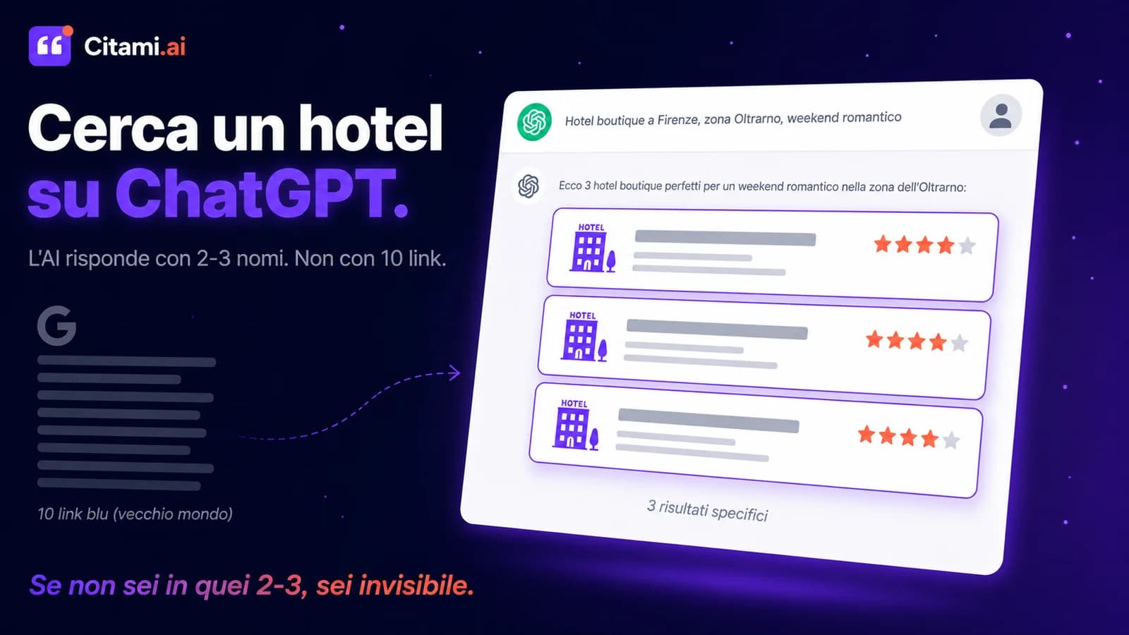 AEO per hotel italiani: come farsi citare quando un viaggiatore chiede a ChatGPT 'dove dormo a…'