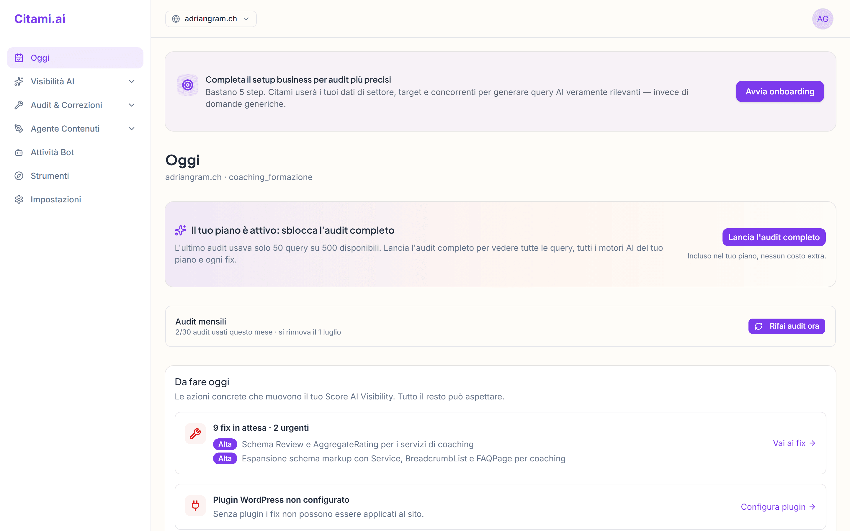 Il tuo primo audit di visibilità